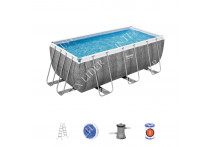 Прямоугольный каркасный бассейн Bestway 412х201х122см+фильтр-насос, лестница, (56722)
