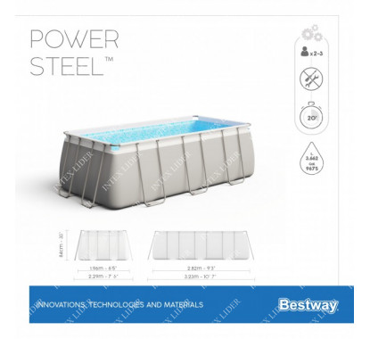 Bestway 56629 Бассейн каркасный прямоугольный + фильтр-насос 282х196х84см
